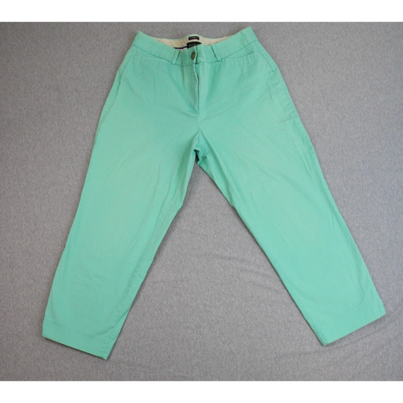 Talbots Pants Womens 10 Green Crop Curvy Stretch Mid-Rise Straight Leg - Picture 1 of 8